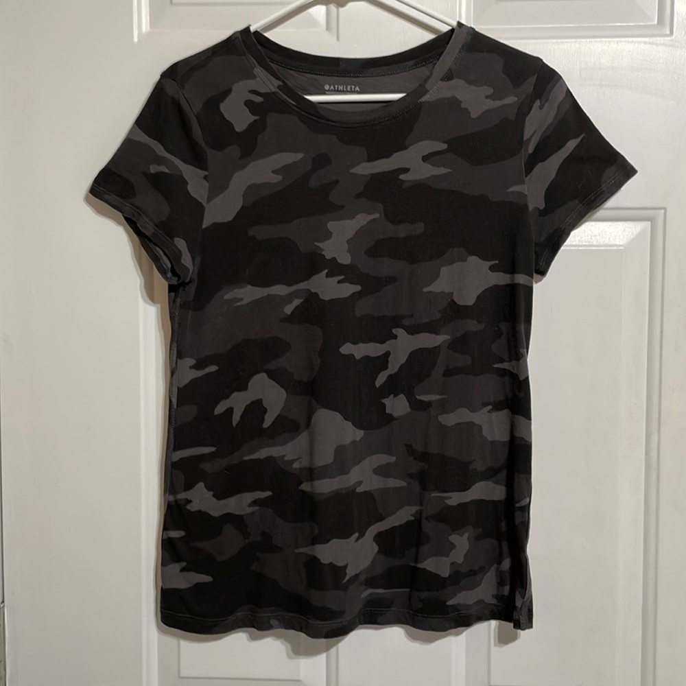 Athleta Organic Daily Creww Tee Camo M